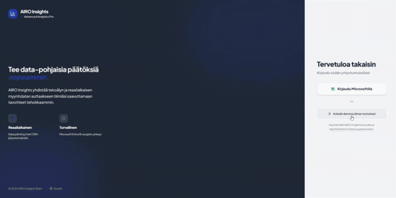 AIRO Insights dashboard